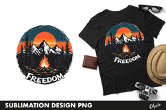 Mountains Forest Round Sublimation PNG Product Image 1
