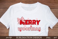 Merry Woofmas Sublimation. Christmas Dog Tshirt Design PNG Product Image 1
