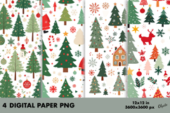 Christmas Digital Paper PNG. New Year Background PNG Product Image 1