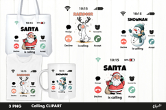 Santa Calling, Christmas Clipart PNG Product Image 1