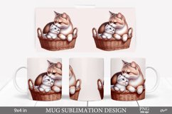 Mother Day Mug PNG. Mama and Baby Cat PNG Product Image 1