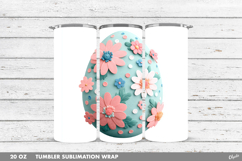 Easter Egg Tumbler Sublimation, 20 OZ Tumbler Wrap PNG Product Image 1