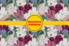 Oil paint Floral Texture Seamless Patter and Digital Paper Product Image 5