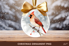 Christmas Ornament. Cardinal Ornament Sublimation Product Image 1