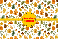 Watercolor Fall Elements Seamless Pattern and Digital Paper Product Image 5