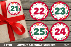 Advent Calendar Stickers PNG. Christmas Countdown PNG Product Image 1
