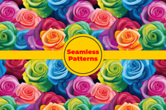 Colorful Roses Seamless Pattern and Digital Paper Background Product Image 5