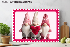 Pink Valentine Gnomes Cutting Board Sublimation Product Image 1