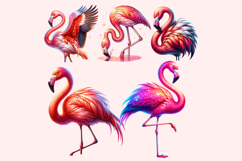 Flamingo Clipart PNG Bundle Product Image 5