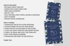 Navy Blue Floral Wedding Invitation Canva Template Product Image 5