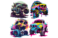 50 Monster Truck Clipart PNG Bundle Product Image 5