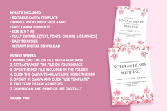 Pink Floral Wedding Invite Template, Editable Canva Wedding Product Image 5