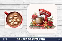 Christmas Kitchen Coaster PNG, Red Kitchen Mixer PNG Product Image 1