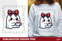 Cute Ghost Sublimation. Ghost Tshirt Design PNG Product Image 1