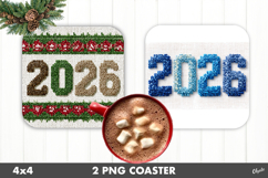 2026 Coaster PNG, Latch Hook Yarn Coaster PNG Product Image 1