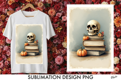 Tshirt Sublimation PNG. Vintage Book Stack Sublimation PNG Product Image 1