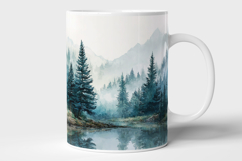 Watercolor Forest Landscape Digital Paper Background Product Image 5