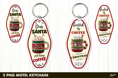Christmas Motel Keychain PNG. Hot Coffee Quote PNG Product Image 1