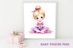 Baby Poster PNG. Cute Lilac Beautiful Ballerina PNG Product Image 1
