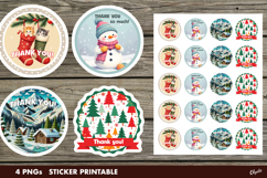 Thank You Stickers Bundle. Christmas Sticker PNG Product Image 4
