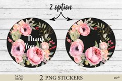  Thank You Small Business Sticker. Flower Black Sublimation Product Image 1