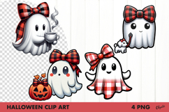 Cute Ghost Clipart PNG. Halloween Clip Art PNG Product Image 1