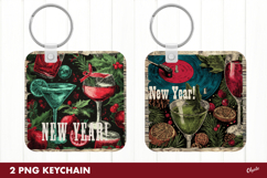 New Year Keychain PNG, New Year Sublimation Product Image 1