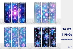Snowflakes Tumbler Wrap PNG. 20 OZ Tumbler PNG Product Image 1