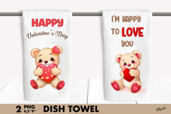 Valentine’s Day Dish Towel PNG Product Image 1