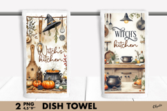 Witch’s Kitchen PNG, Halloween Dish Towel Sublimation PNG Product Image 1
