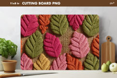 Fall Leaves Sublimation. Crochet Leaves Cutting Board Product Image 1