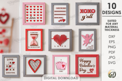 Valentine Mini Wall Decors Bundle Laser Cut. Wall Decor SVG Product Image 1
