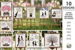3D Wedding guest fingerprint signs Bundle Laser Cut Product Image 1