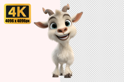 Happy Baby Goat with a Friendly Smile Transparent PNG Product Image 1