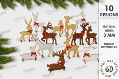 Christmas Reindeers Bundle Laser Cut. Stand Decor SVG Product Image 1