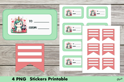 Birthday Stickers PNG, Kawaii Birthday Sticker Printable PNG Product Image 1