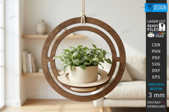 Hanging Plant Pot Holder Laser Cut Bundle | Flowerpot Hanger Product Image 9