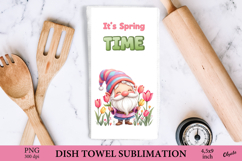 Garden Towel Sublimation, Spring Dish Towel Sublimation PNG Product Image 1