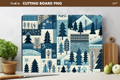 Winter Cutting Board PNG. Rustic Christmas Patchwork PNG Product Image 1