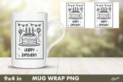 Cake Birthday Mug Wrap PNG. Birthday Sublimation Product Image 1