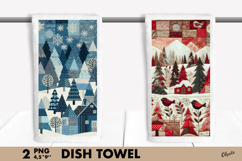 Christmas Dish Towel Sublimation. Winter Forest Sublimation Product Image 1