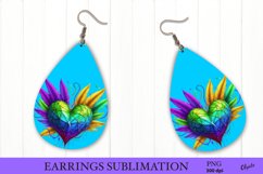 Mardi Gras Earring PNG.Carnival Heart Earring PNG Product Image 1