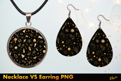 Celebration Jewelry Sublimation. Black and Gold PNG Product Image 1