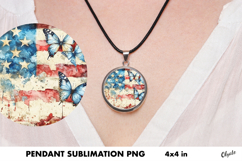 Vintage Patriotic Butterfly PNG. 4th July. Jewelry PNG Product Image 1