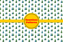 Watercolor Pine Trees Seamless Pattern and Digital paper Product Image 6