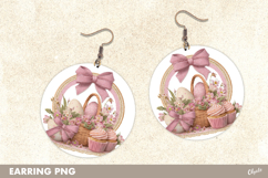 Easter Earrings with Leather Texture Sublimation PNG Product Image 1