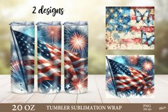 Fireworks Tumbler Wrap. 20 OZ Vintage Tumbler Sublimation Product Image 1
