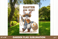Farm Easter Bunny Garden Flag PNG. Easter Egg Hunt, PNG Product Image 1