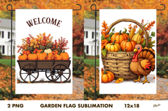 Thanksgiving Day Garden Flag PNG. Farmhouse Garden Flag Product Image 1