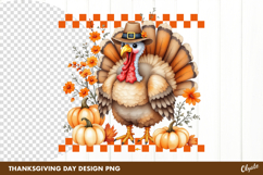 Trendy Turkey Sublimation. Thanksgiving Day Sublimation Product Image 1
